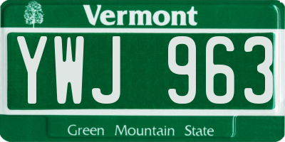 VT license plate YWJ963