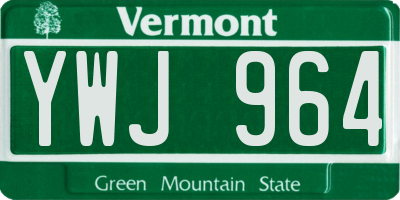 VT license plate YWJ964