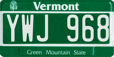 VT license plate YWJ968