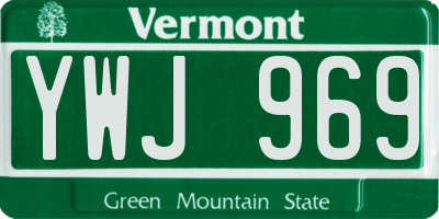 VT license plate YWJ969
