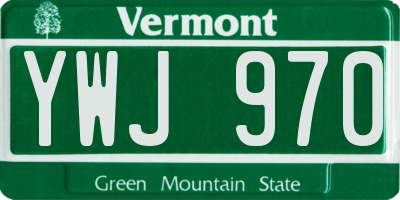 VT license plate YWJ970