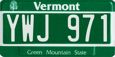 VT license plate YWJ971