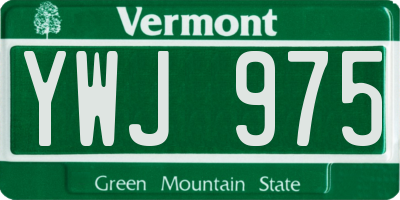 VT license plate YWJ975