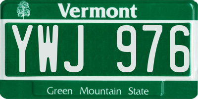VT license plate YWJ976