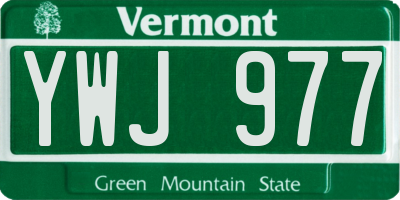 VT license plate YWJ977