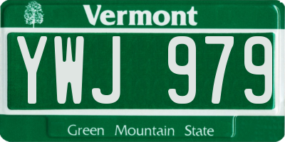 VT license plate YWJ979