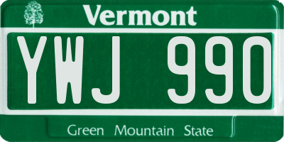VT license plate YWJ990