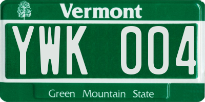 VT license plate YWK004