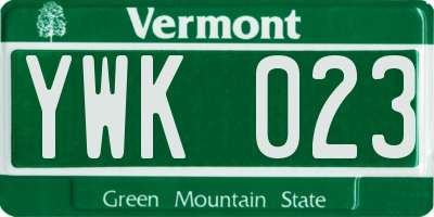 VT license plate YWK023