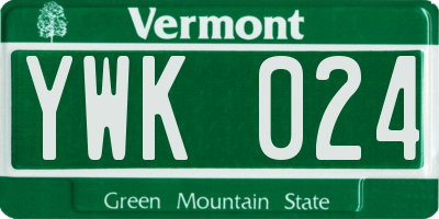 VT license plate YWK024