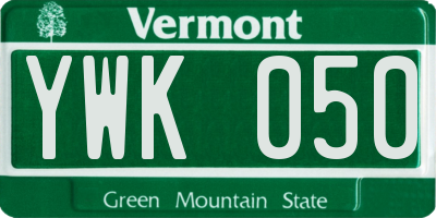 VT license plate YWK050