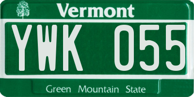 VT license plate YWK055