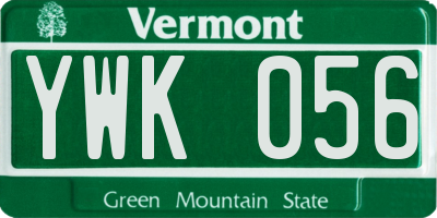VT license plate YWK056