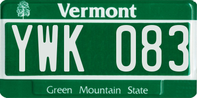 VT license plate YWK083