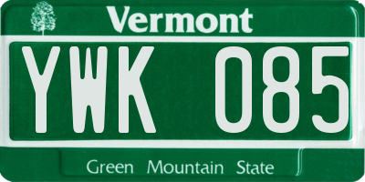 VT license plate YWK085