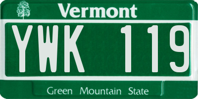 VT license plate YWK119