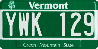 VT license plate YWK129