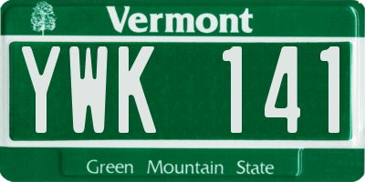 VT license plate YWK141