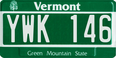 VT license plate YWK146