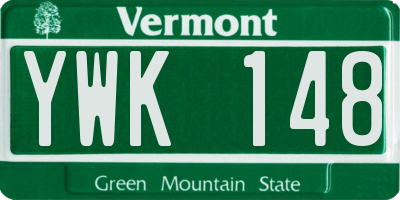 VT license plate YWK148