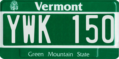 VT license plate YWK150
