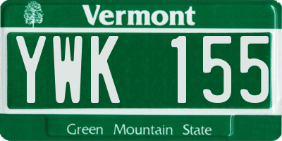 VT license plate YWK155