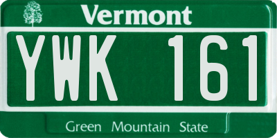 VT license plate YWK161
