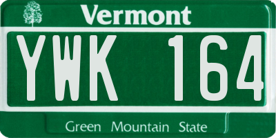 VT license plate YWK164