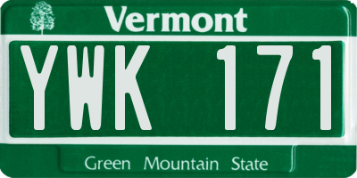 VT license plate YWK171