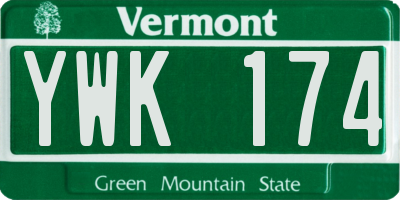 VT license plate YWK174