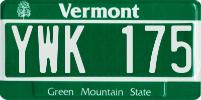 VT license plate YWK175