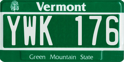VT license plate YWK176