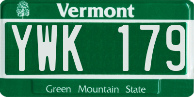 VT license plate YWK179