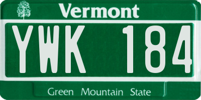 VT license plate YWK184