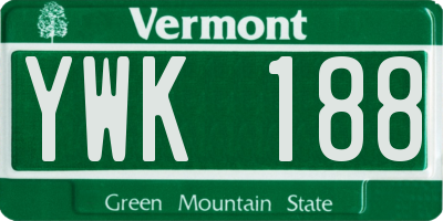 VT license plate YWK188