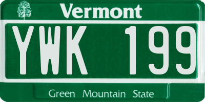 VT license plate YWK199