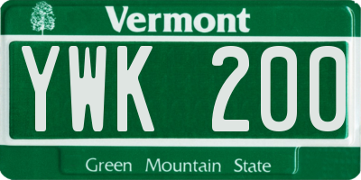 VT license plate YWK200