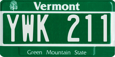 VT license plate YWK211