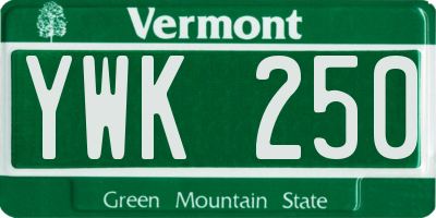 VT license plate YWK250