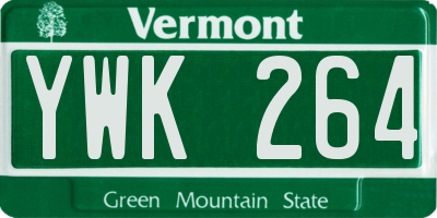 VT license plate YWK264