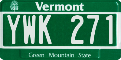 VT license plate YWK271