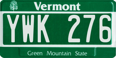 VT license plate YWK276