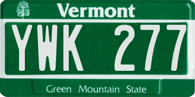 VT license plate YWK277