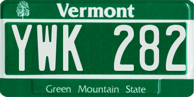 VT license plate YWK282