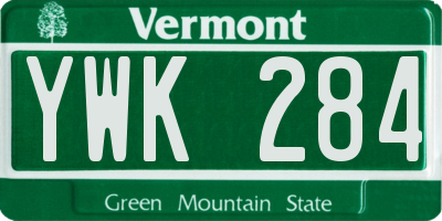VT license plate YWK284