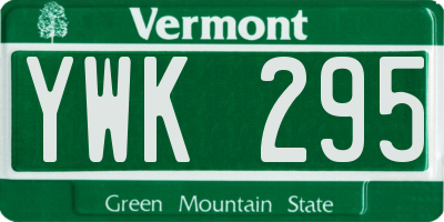 VT license plate YWK295