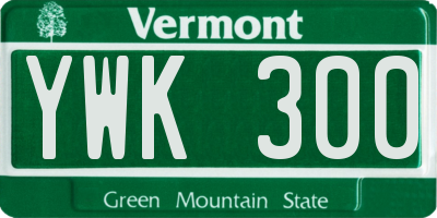 VT license plate YWK300