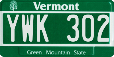 VT license plate YWK302