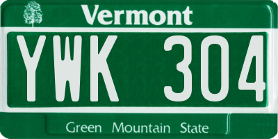 VT license plate YWK304