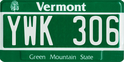 VT license plate YWK306